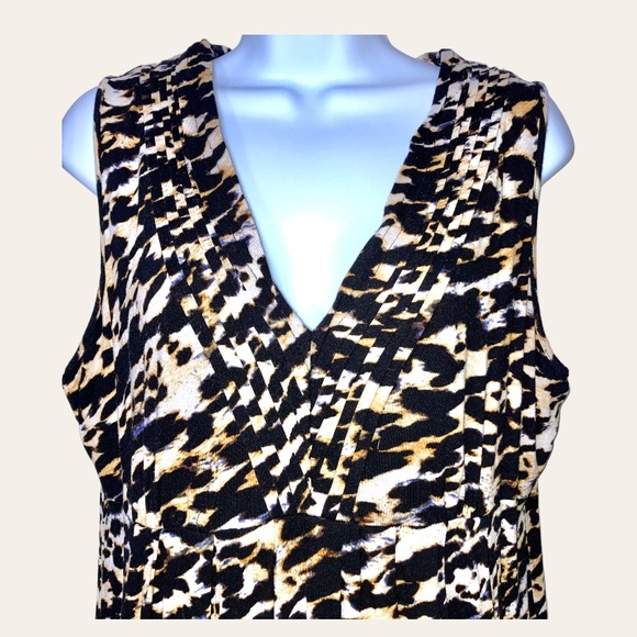 Calvin Klein Empire Waist Leopard Print Dress Size 14W. Beautiful! Has P… - Picture 2 of 15